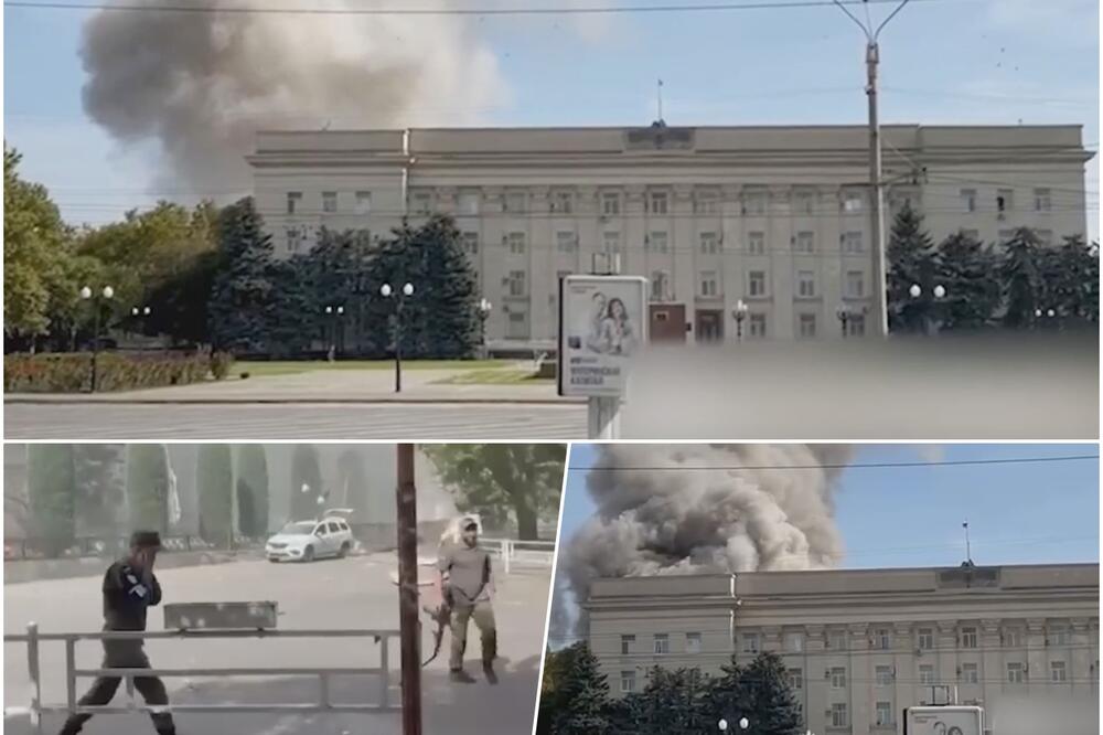 UKRAJINA HIMARSIMA NAPALA HERSON: Raketirana zgrada lokalne vlasti, funkcioneri imali sastanak u trenutku napada! (VIDEO)