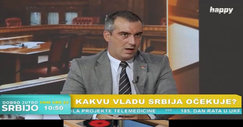 VLADIMIR ORLIĆ NA HEPI TELEVIZIJI: „Biće mnogo posla za Vladu, nama je najvažnije da dosledno sprovodimo onu politiku za koju je Srbija glasala!“