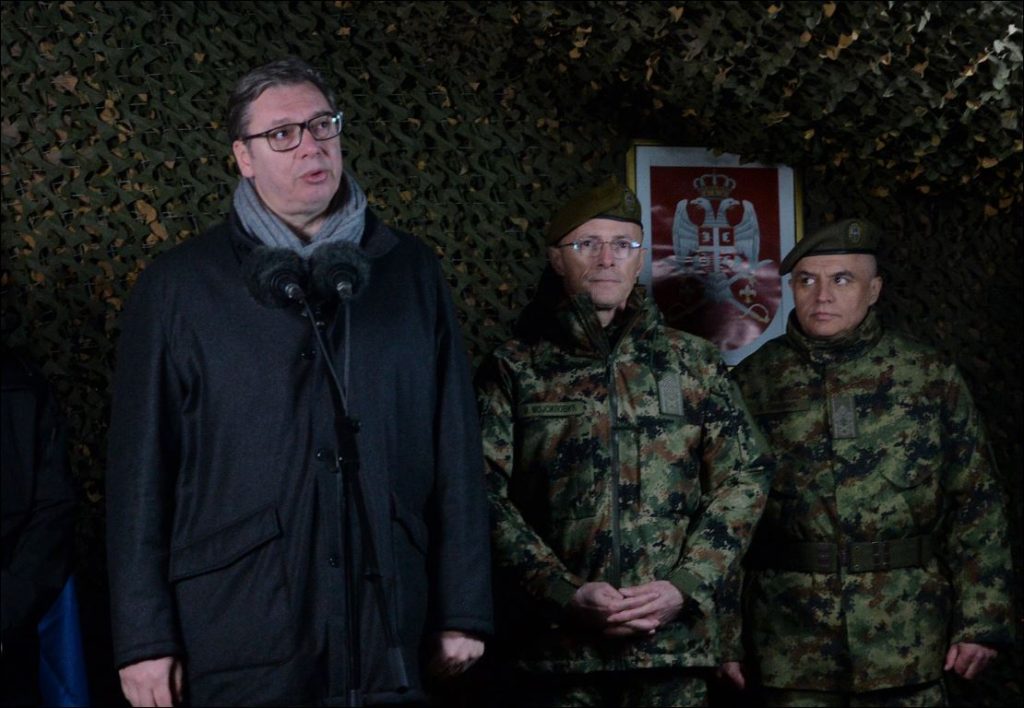 Predsednik Aleksandar Vučić se obratio nakon uspešno zavšene vojne vežbe VATRENI ŠTIT 2022