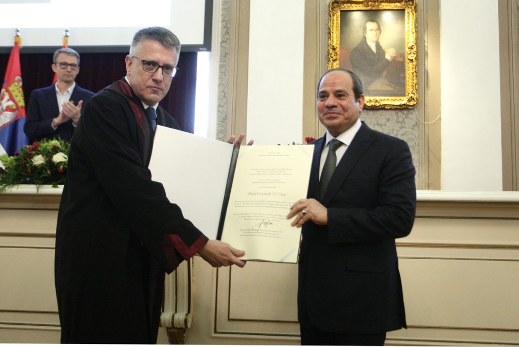 VELIKA ČAST ZA PREDSEDNIKA EGIPTA! Al Sisi počasni doktor nauka Beogradskog univerziteta (FOTO)