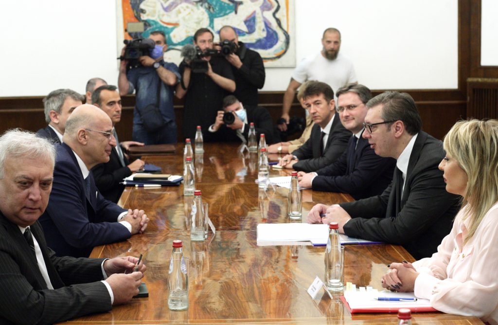 SASTANAK VUČIĆA I GRČKOG MINISTRA DENDIJASA: Razgovori o bilateralnim odnosima, evrointegracijama, regionalnoj saradnji i energetskoj krizi (FOTO)