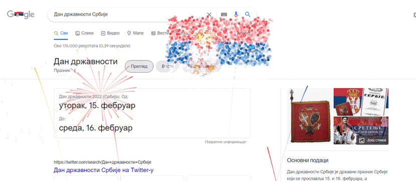 GOOGLE NAPRAVIO SPEKTAKL ZBOG SRBIJE! Nikada nije ovako obeležen Dan državnosti (FOTO)