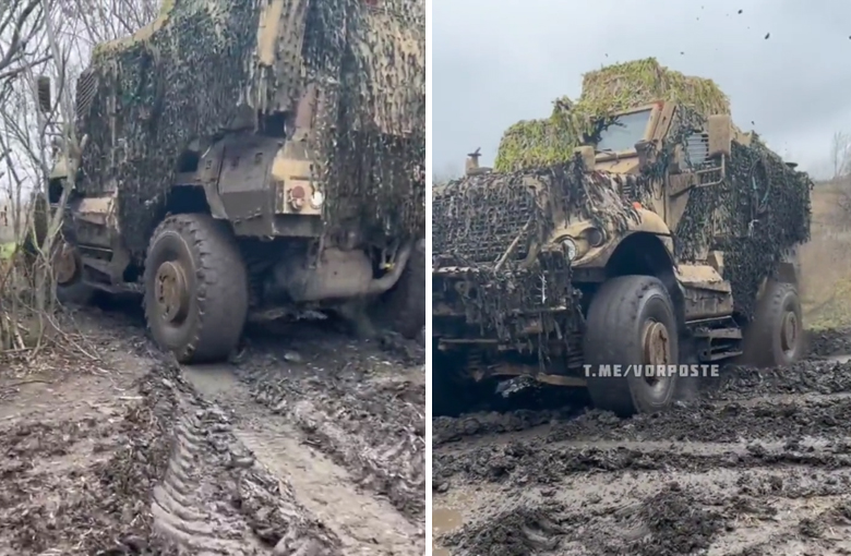 SUROVO - ŽIVO BLATO ZAUSTAVLJA MAHNITU VOJSKU: Ni moderni američki terenac ukrajinske armije ne može da savlada blatnjavi put! (VIDEO)