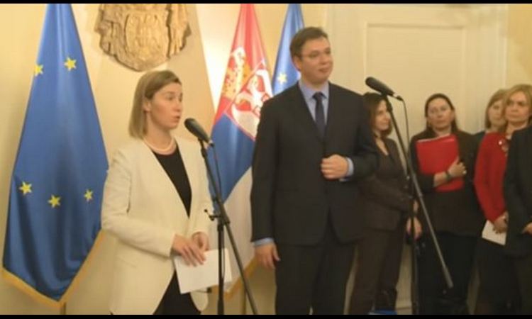 MOGERINI I VUČIĆ: Važan napredak na evropskom putu Srbije