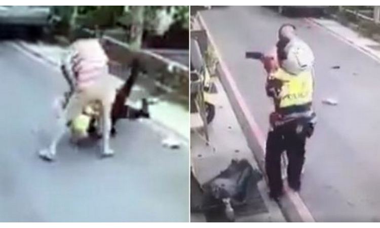 Brutalno nasrnuo na policajca sa SATAROM, a onda nonšalantno odšetao: Cela glava bila mu je oblivena krvlju! (VIDEO)