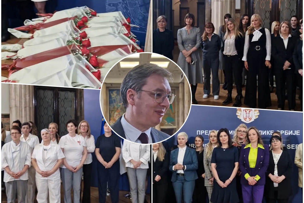 „VELIKO HVALA ZA TRUD, RAD, ENERGIJU“: Predsednik Vučić poklonio cveće ženama koje rade u Predsedništvu Srbije – povodom OSMOG marta