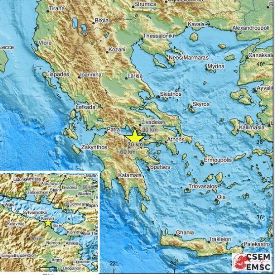ZEMLJOTRES POGODIO GRČKU: Epicentar u moru kod Korinta (FOTO)