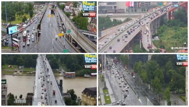 SAOBRAĆAJNI KOLAPS U BEOGRADU: Vozila mile u centru grada, zbog protesta gužve u ulicama oko Vlade Srbije