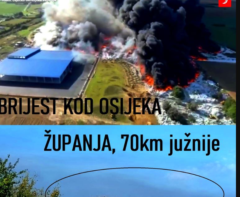 OVAKO IZGELDA APOKALIPSA: Vatra divlja u Osijeku, požar se vidi iz svemira, ima povređenih vatrogasaca