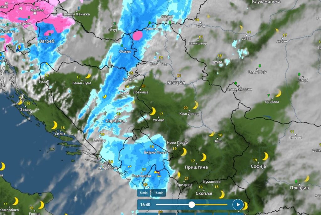 PRAVI ROLERKOSTER: Radarski snimci već sada pokazuju kako snežno zahlađenje ide ka Srbiji, U NAREDNA DVA SATA KIŠA
