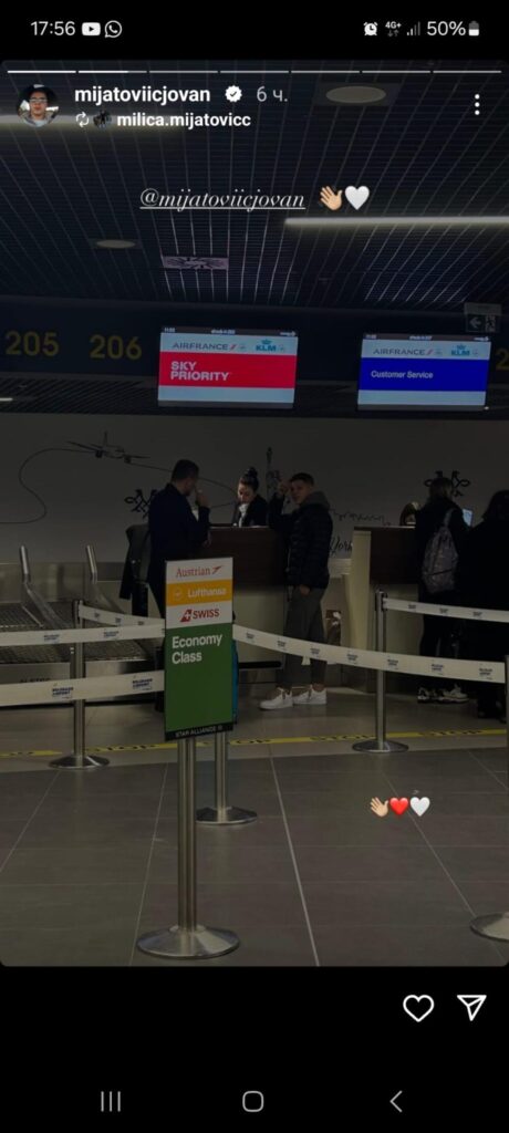 MIJATOVIĆ OTPUTOVAO ZA AMERIKU: Emotivne scene na aerodromu, Zvezdin biser ispraćen preko „bare“