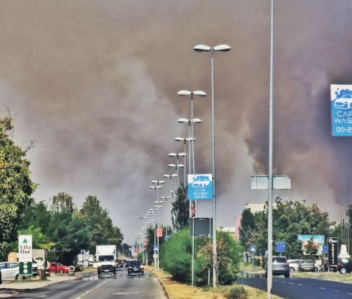 GUST CRNI DIM NAD NOVIM SADOM: Požar se širi, dim prekrio grad