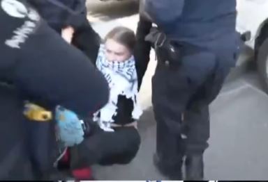 UHAPŠENA GRETA TUNBERG: Policija je nosi, posmatrači viču, ona se ne pomera! (FOTO/VIDEO)