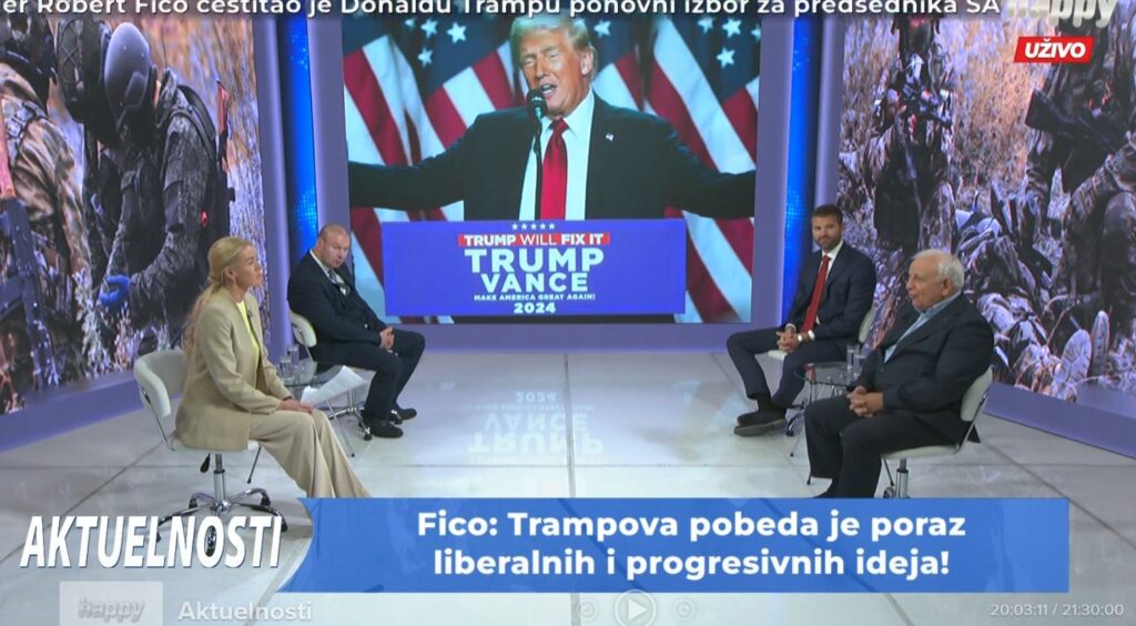 „AKTUELNOSTI“ NA HAPPY TV: Fico: Trampova pobeda je poraz liberalnih i progresivnih ideja