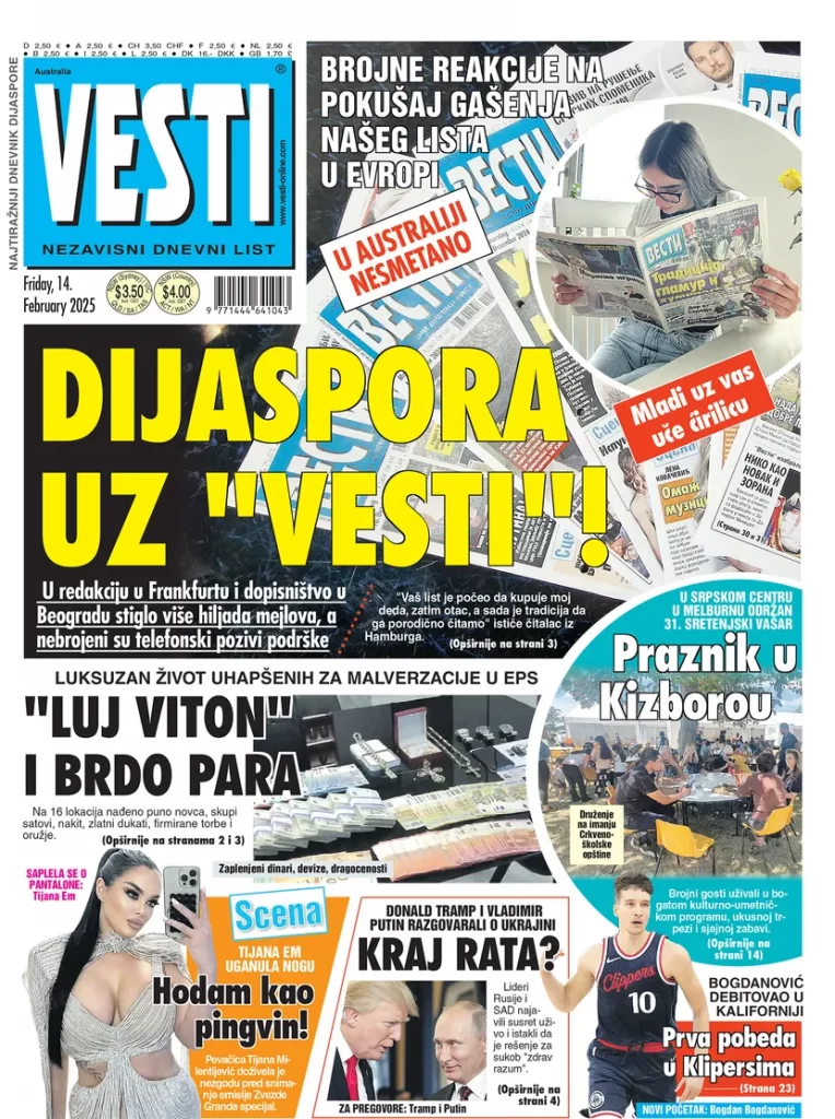 „Vesti“ blokirane u Evropi!