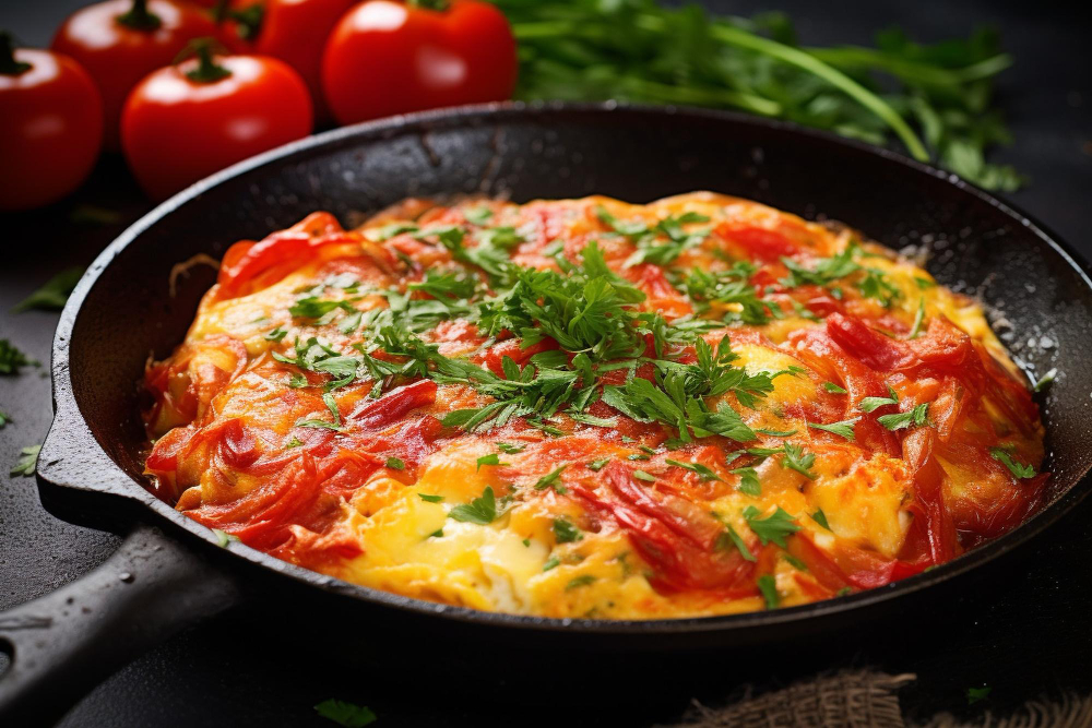 BRZ I UKUSAN: Omlet sa pečenim paprikama